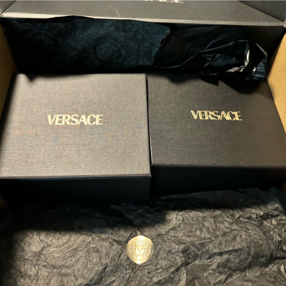 MENS AUTHENTIC VERSACE GRECA BORDER LONG TRUNKS